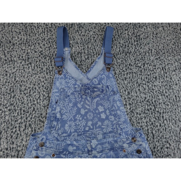 Duluth Trading Co Heirloom Gardening Bib Overalls Women 12 Regular Blue Floral - Picture 2 of 10